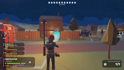 Screenshot: Firefighter at a fence